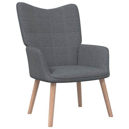 Vidaxl Gris Chaise De Relaxation Fauteuil À Dîner Chaise De Salle À Manger Sièges De Cuisine Maison Intérieur 61,5X69x95,5 Cm Foncé Tissu - Image 3