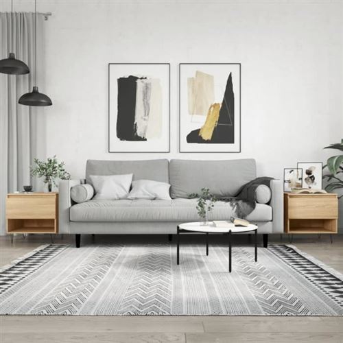 Non Communiqué Gris Vidaxl Tables Basses 2 Pcs Chêne Sonoma 50X46x50 Cm Bois D'ingénierie 830915