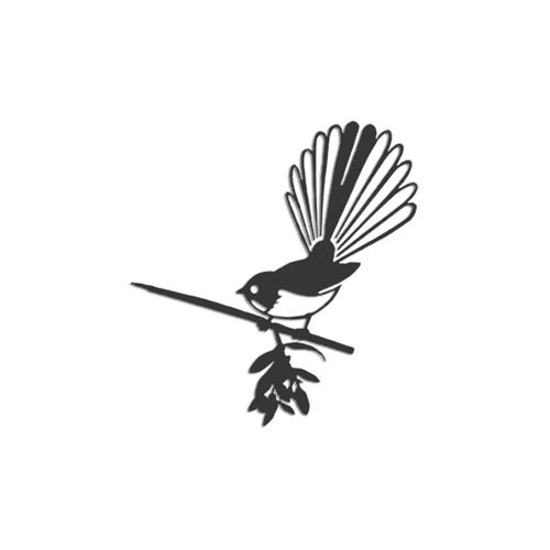 Metalbird - Oiseau sur pique rhipidura en acier corten