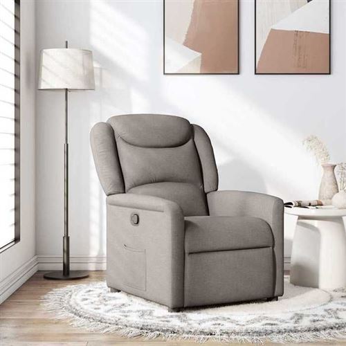 Non Communiqué Gris Vidaxl Fauteuil Réglable Tissu Taupe
