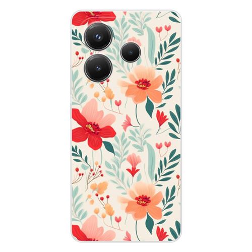 Coque en silicone imprimée compatible Xiaomi Redmi Note 14 5G Flower wall