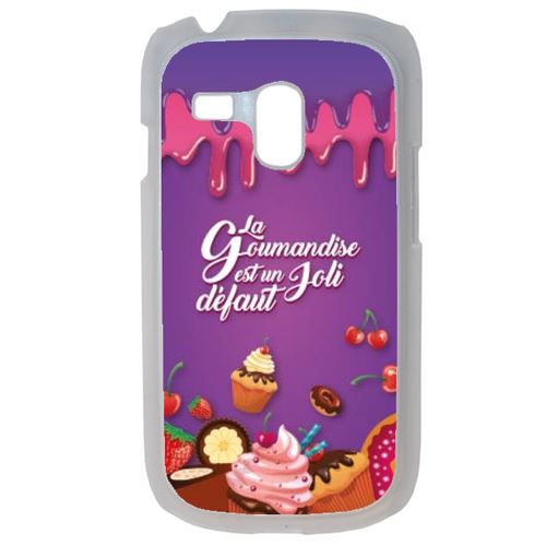 Coque La Gourmandise Est Un Joli Defaut Fond Mauve 01 Compatible Samsung Galaxy S3 Mini Transparent