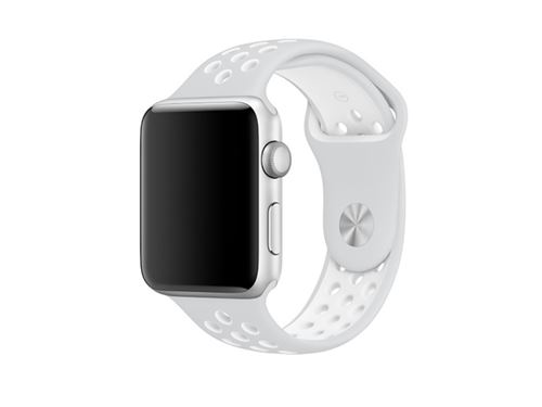 Bracelet Inkasus sport silicone blanc pour Apple Watch version 42mm