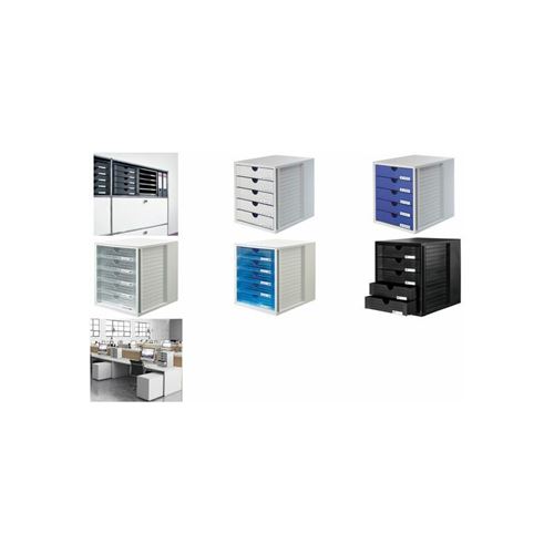 Han Bleu Module De Classement Systembox, 5 Tiroirs, Gris