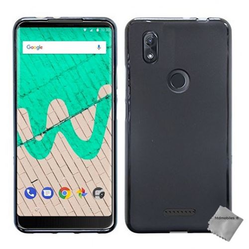 Housse etui coque pochette silicone gel fine pour Wiko View Max avec verre trempe - NOIR