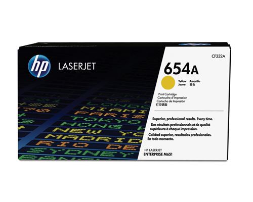 HP 654A toner jaune authentique LaserJet