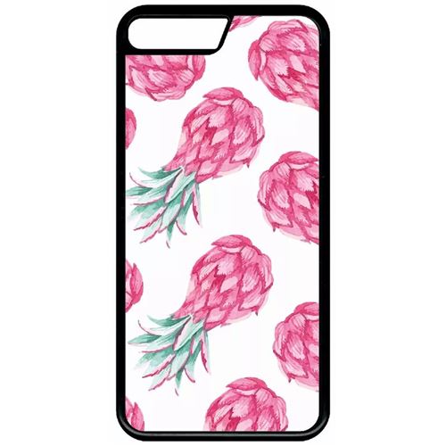 Coque Apple Iphone 8 Ananas Rose Fond Blanc