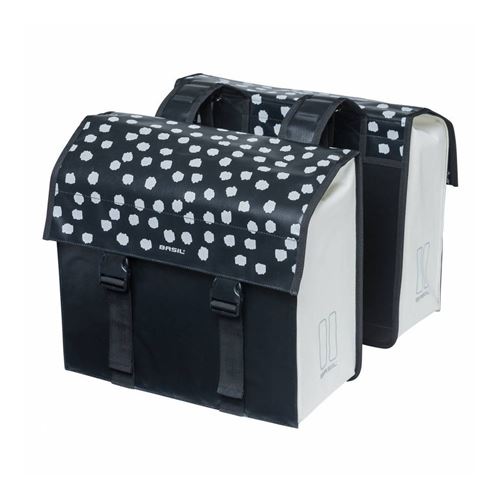 Sacoche arriere velo urban load double basil impermeable noir-blanc reflective 48-53l (41x18x46cm) waterproof