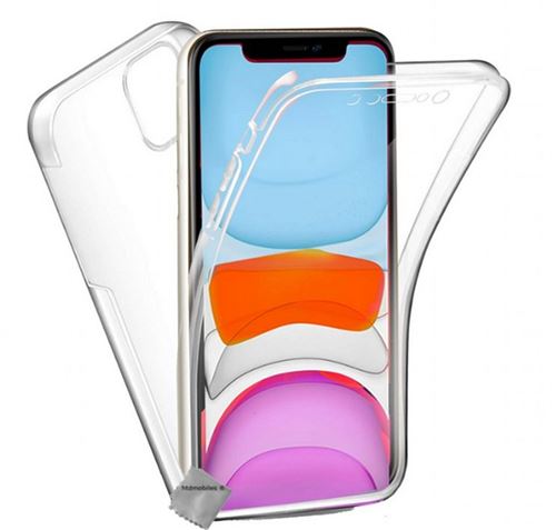 Housse etui coque gel 360 integrale Apple iPhone 11 Pro Max + film ecran - TRANSPARENT - htdmobiles