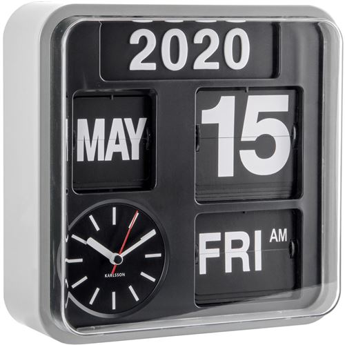 Karlsson - Horloge en plastique Mini Flip 24.5 cm Chrome