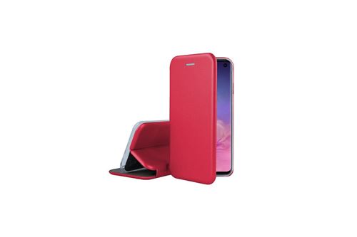 IBROZ Etui Folio Cover en Cuir rouge pour Samsung Galaxy S10F