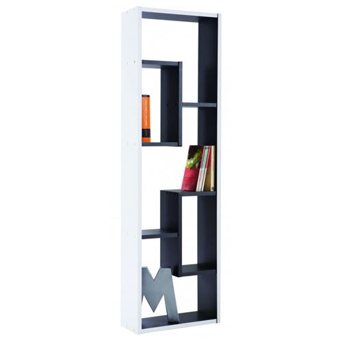 Bibliothèque 3 + 2 niches 'Carbone' noire et blanche