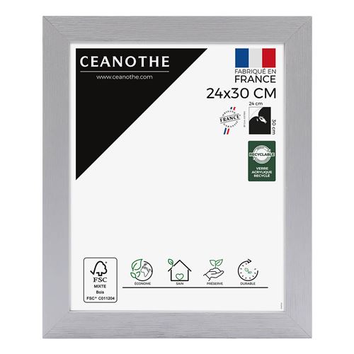 Cadre photo Karma gris 24x30 cm, bois reconstitué - marque française
