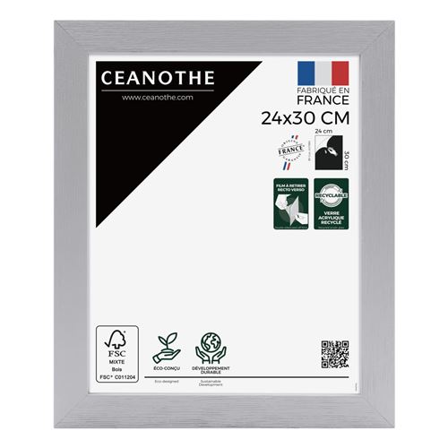 Cadre photo Karma gris 24x30 cm - Ceanothe, marque fran&ccedil;aise