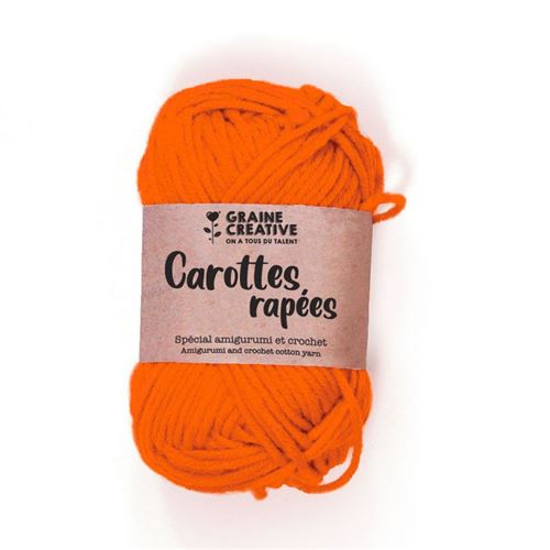 Fil de coton spécial crochet et amigurumi 55 m - orange - Graine Créative