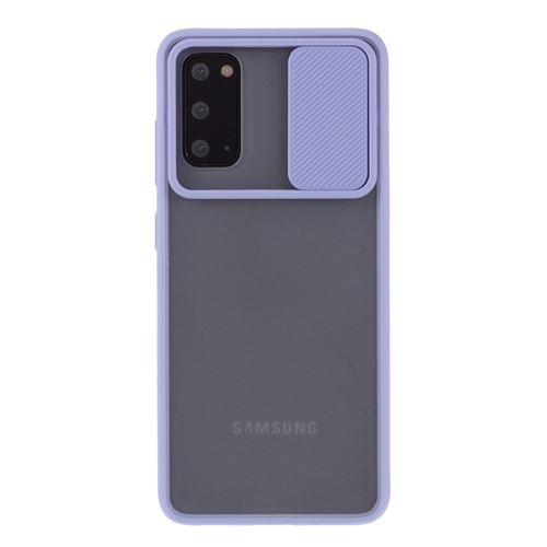 Coque en TPU mat avec caméra coulissante violet pour votre Samsung Galaxy S20