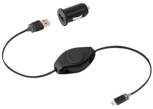 Retrak : Câble USB vers Micro-USB rétractable avec adaptateur AC