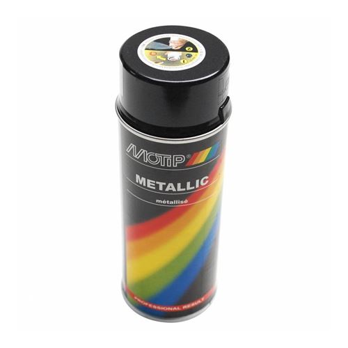 Bombe de peinture motip pro metal noir spray 400ml (04049)