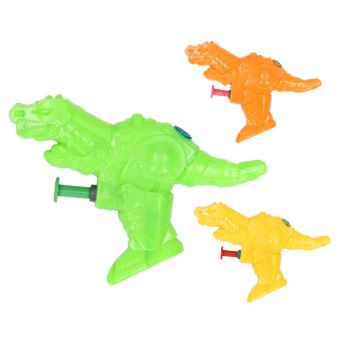 Lot 3 Pistolet A Eau Dinosaure 11 Cm Avec Reservoir Jouet