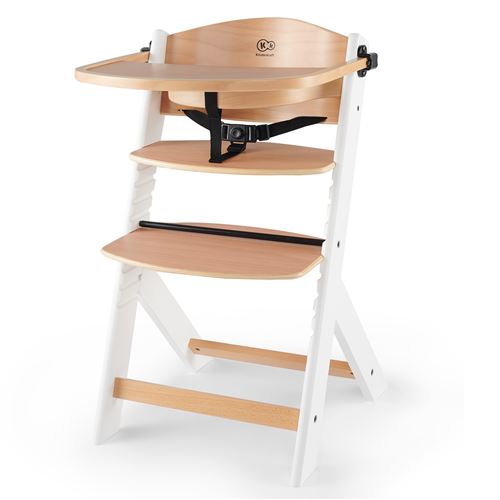 Kinderkraft Chaise haute Enock, 2 en 1, Bois et Blanc