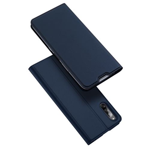 Etui en PU avec support et porte-cartes bleu foncé pour votre Sony Xperia L4