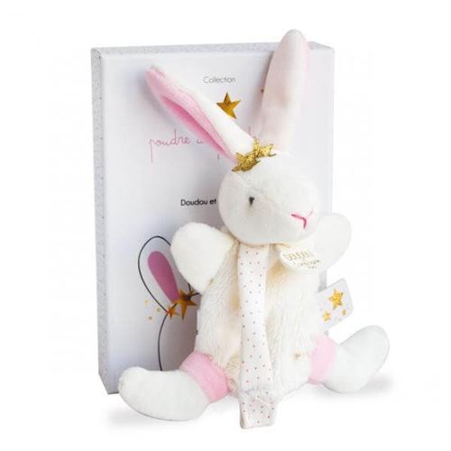 Doudou et compagnie - LAPIN ETOILE - doudou avec attache-sucette