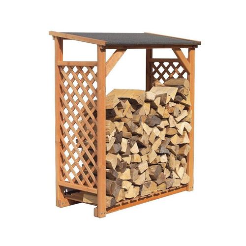 Ideanature - Abri bûches en bois coloris miel Simple