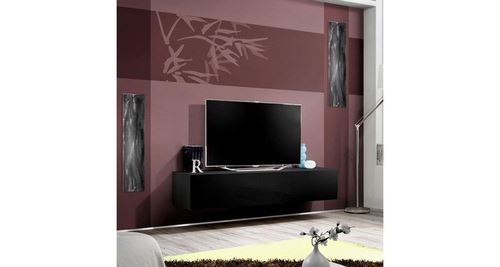 Meuble tv mural design fly i 160cm noir