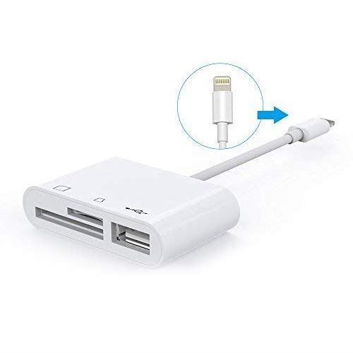SD Card Reader, 3 in 1 USB Camera Connection Kit Memory Card SD/TF Card Reader, Trail Game Camera SD Card Reader,Card Reader for iOS