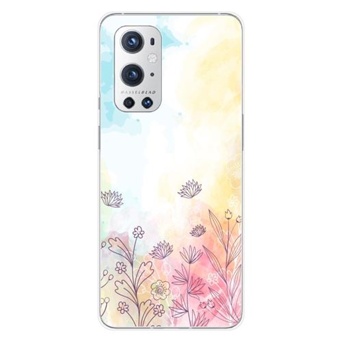 Coque en silicone imprimée compatible OnePlus 9 Pro 5G Watercolor flowers