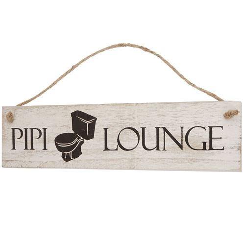 Planche murale Pipi-Lounge panneau style shabby vintage 11x43x1cm blanc