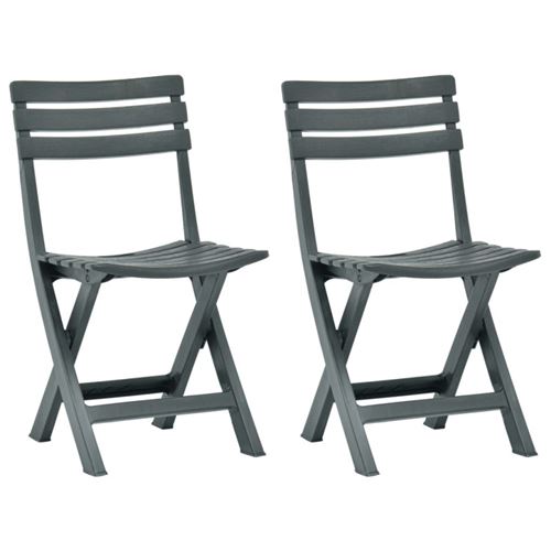 Vidaxl Vert Chaises De Jardin Pliables Lot De 2 Plastique - Image 1