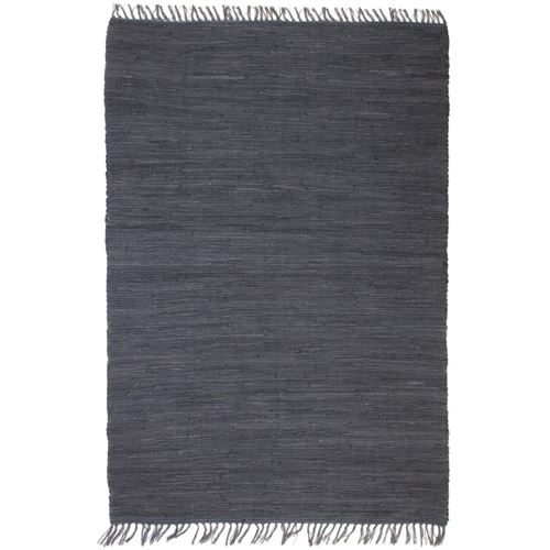 vidaXL Vloerkleed Chindi handgeweven 120x170 cm katoen antraciet
