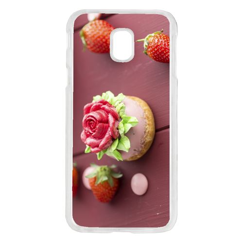 Coque Choux Cup Cake Fraise Rose Compatible Galaxy J7 2017 Transparent