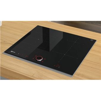 Neff N 90 T56TS51N0 - Table de cuisson à induction - 4 plaques de cuisson - Niche - largeur : 56 cm - profondeur : 49 cm - noir/acier inoxydable - avec garnitures en acier inoxydable