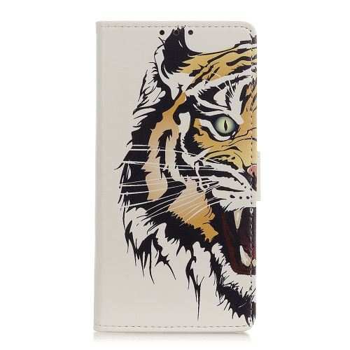 Etui en PU support motif imprimé tigre pour votre OnePlus 7