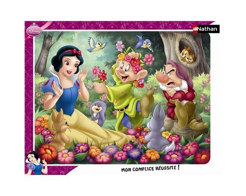 Puzzle 35 Pièces : Puzzle Cadre - Blanche-Neige en fleur, Nathan
