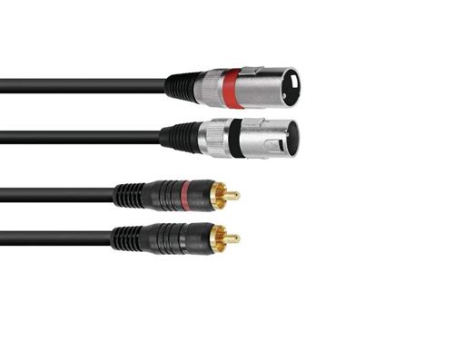 Câble DJ PA RCA mâle/XLR mâle 1,5m stereo