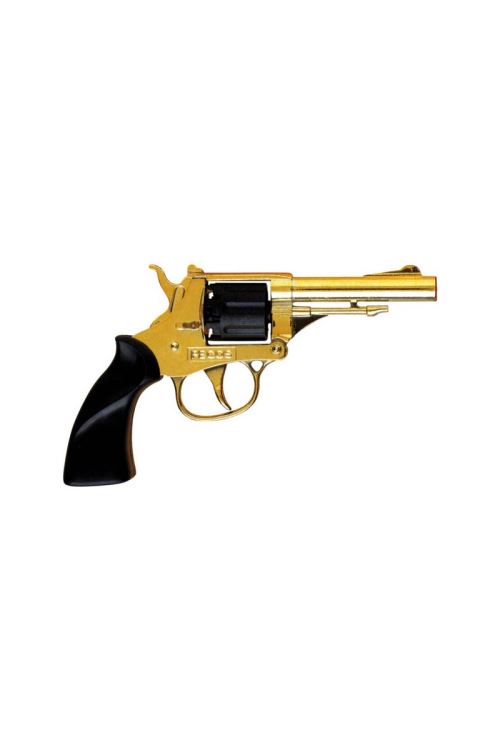 Pistolet Cow-boy En Métal Noir 22 Cm - 12 Coups à Amorces - Jeu D'imitation Pour Enfants 6 Ans Et Plus - Déguisement Western