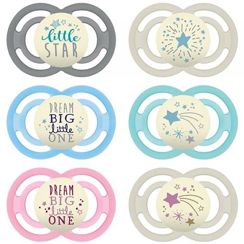 Lot de 2 sucettes perfect nuit 18 mois+ licorne - mam