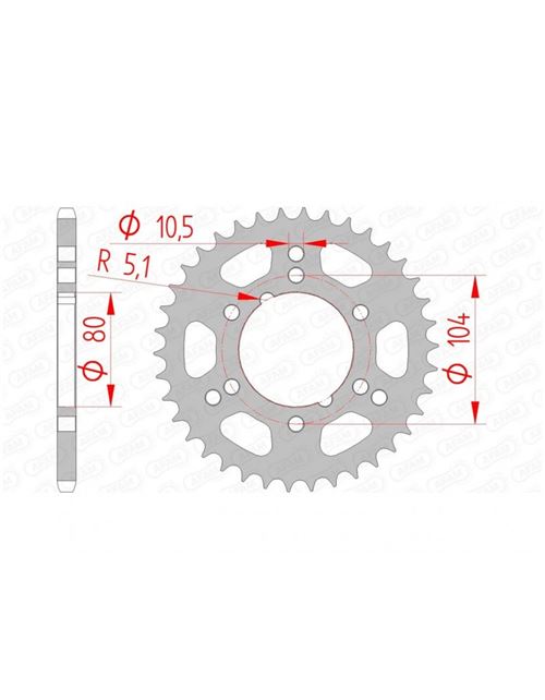 Couronne AFAM 36 dents acier standard pas 520 type 98300