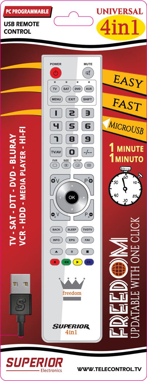 Telecommande FREEDOM 4-1 BLANC