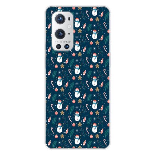 Coque en silicone imprimée compatible OnePlus 9 Pro 5G NO Bonhomme de neige