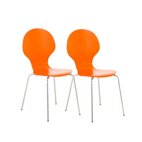 Lot de 2 chaises empilables en bois Diego , Orange