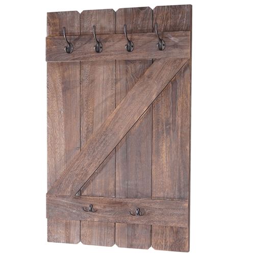 Mendler Marron Tablette Murale Porte-Tasse Hwc-D13 6 Crochets 91X60cm Shabby - Image 3