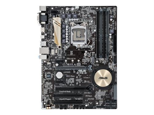 ASUS  Z170-K - Carte-m&egrave;re - ATX - LGA1151 Socket - Z170 Chipset - USB 3.0, USB 3.1, USB-C - Gigabit LAN - carte graphique embarqu&eacute;e (unit&eacute; centrale requise) - audio HD (8 canaux) 
