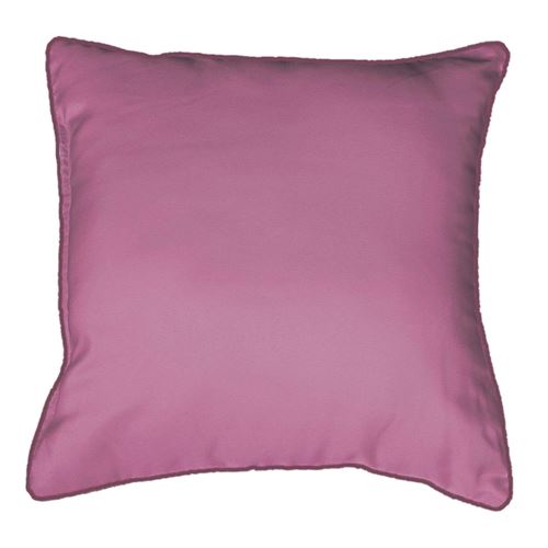 Coussin passepoil 40 x 40 cm polyester uni platine Rose