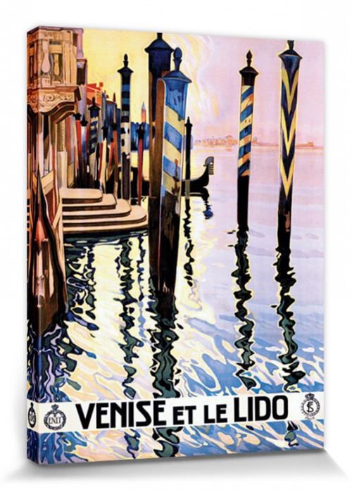 Venise Poster Reproduction Sur Toile, Tendue Sur Châssis - Venise Et Le Lido, Italy Piddix (80x60 cm)