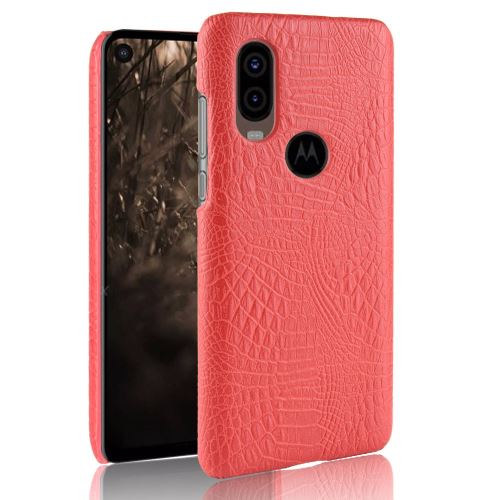 Etui en PU crocodile dur rouge pour votre Motorola P40