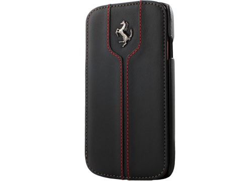 Etui Ferrari Monte Carlo cuir noir rabat latéral Samsung Galaxy S4 FEMTFLBKS4BL